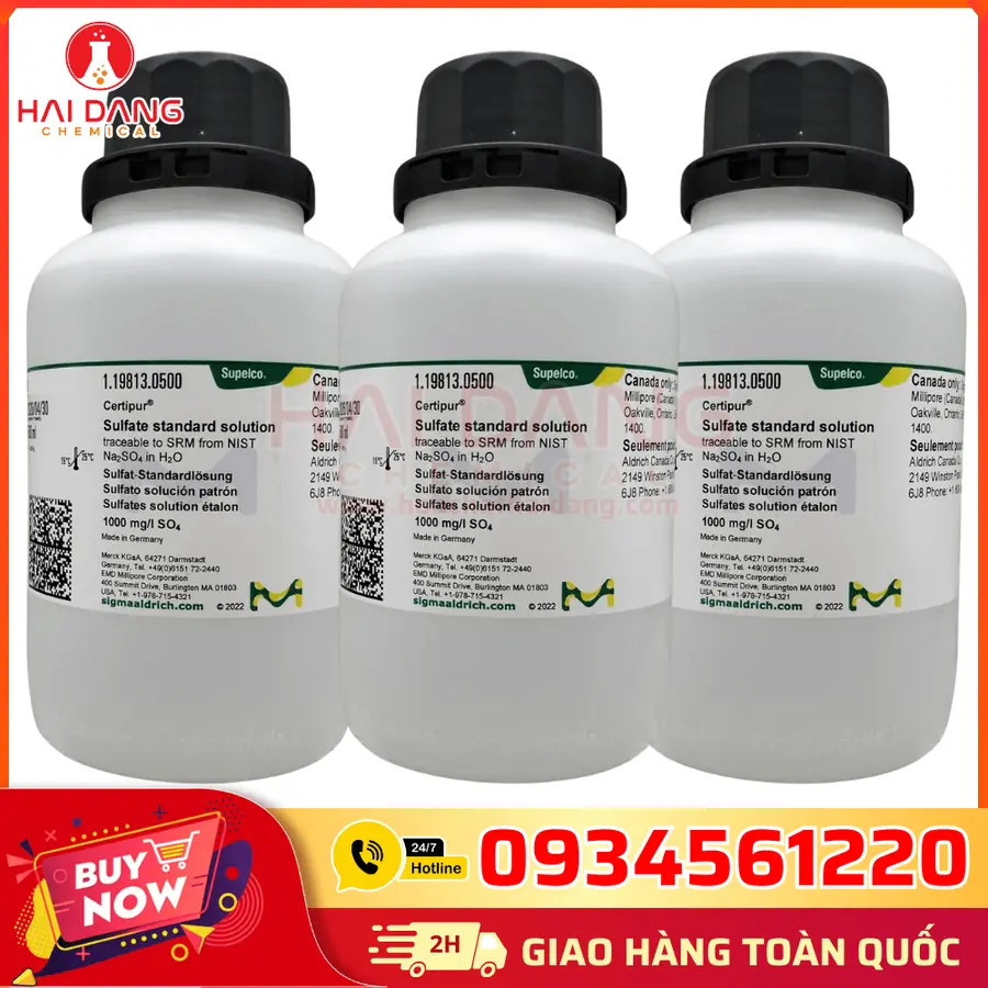 Dung Dịch Chuẩn Sulfate SO₄ 1000mg/L Lọ 500ml – Merck