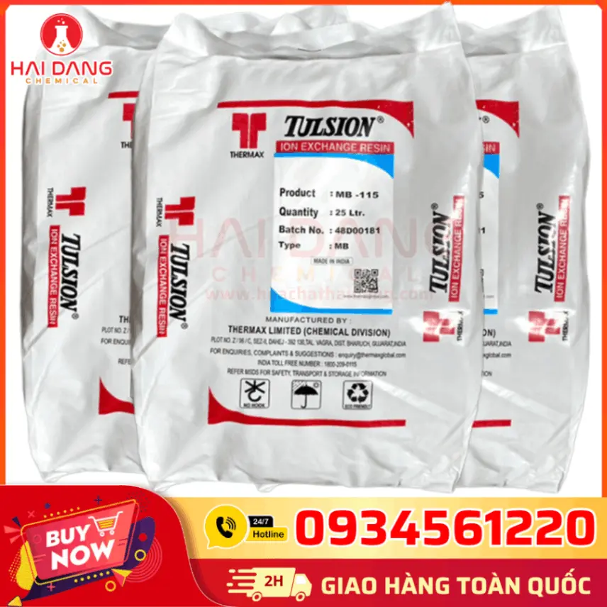 Hạt Trao Đổi ION Tulsion Mixbed MB 115 Thermax Ấn Độ 25L/bao