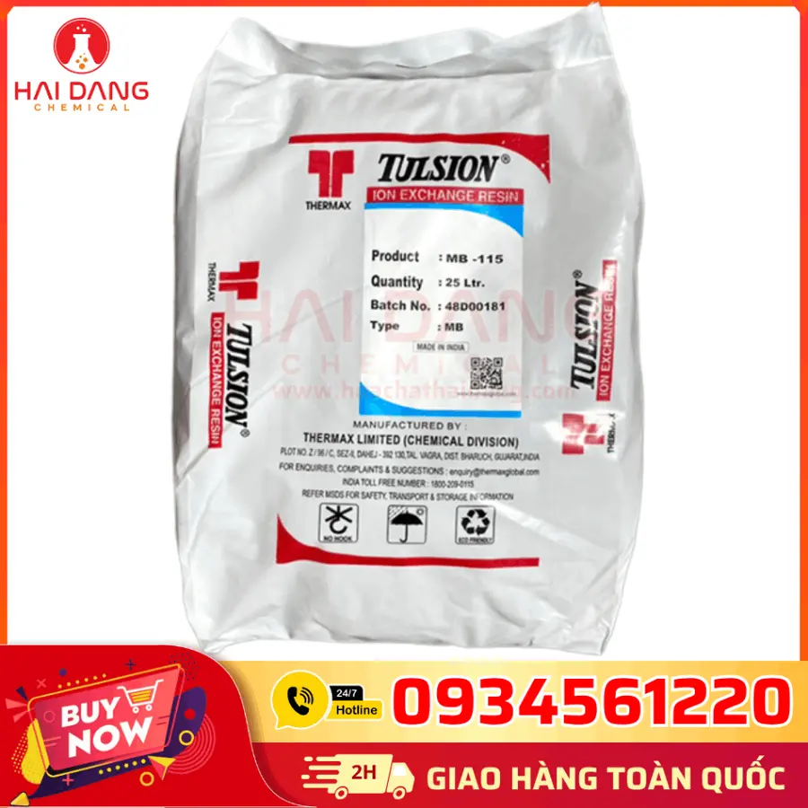 Hạt Trao Đổi ION Tulsion Mixbed MB 115 Thermax Ấn Độ 25L/bao