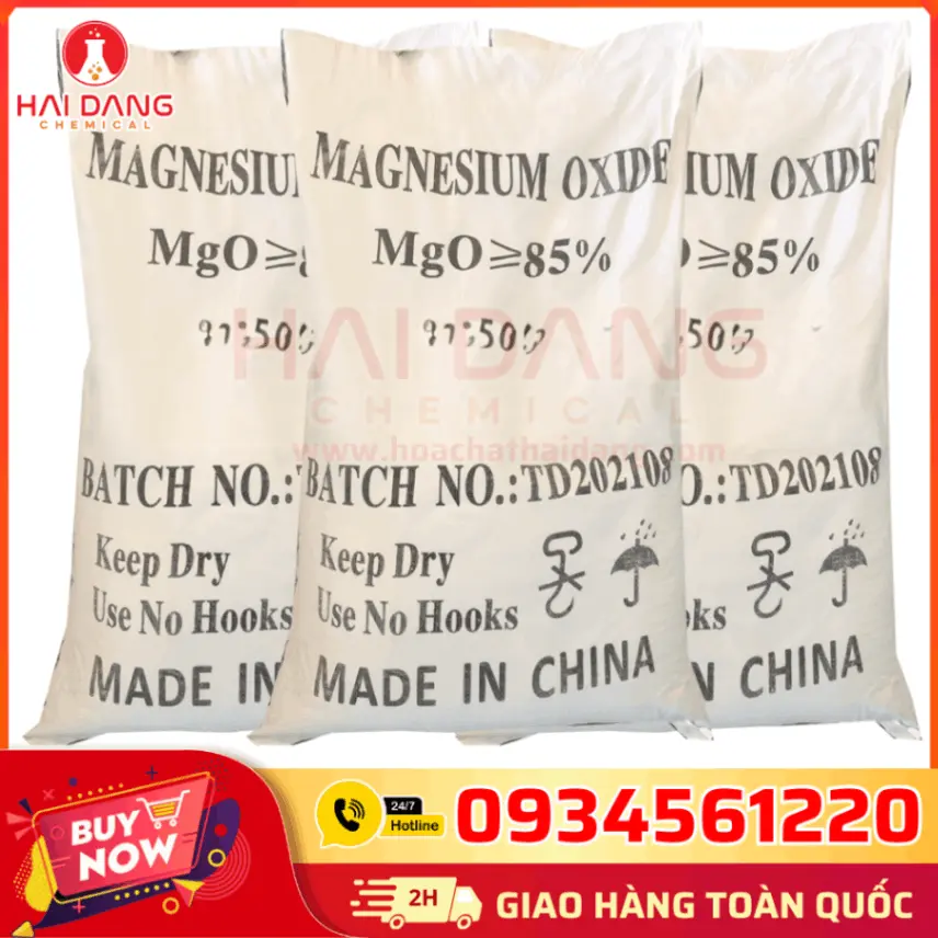 Magnesium Oxide MgO 85% 50kg/bao Trung Quốc