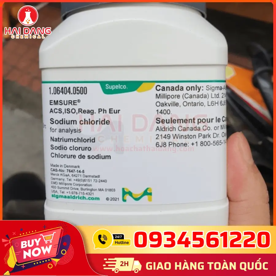 Sodium Chloride NaCl ≥99.5% Merck – Lọ 500g