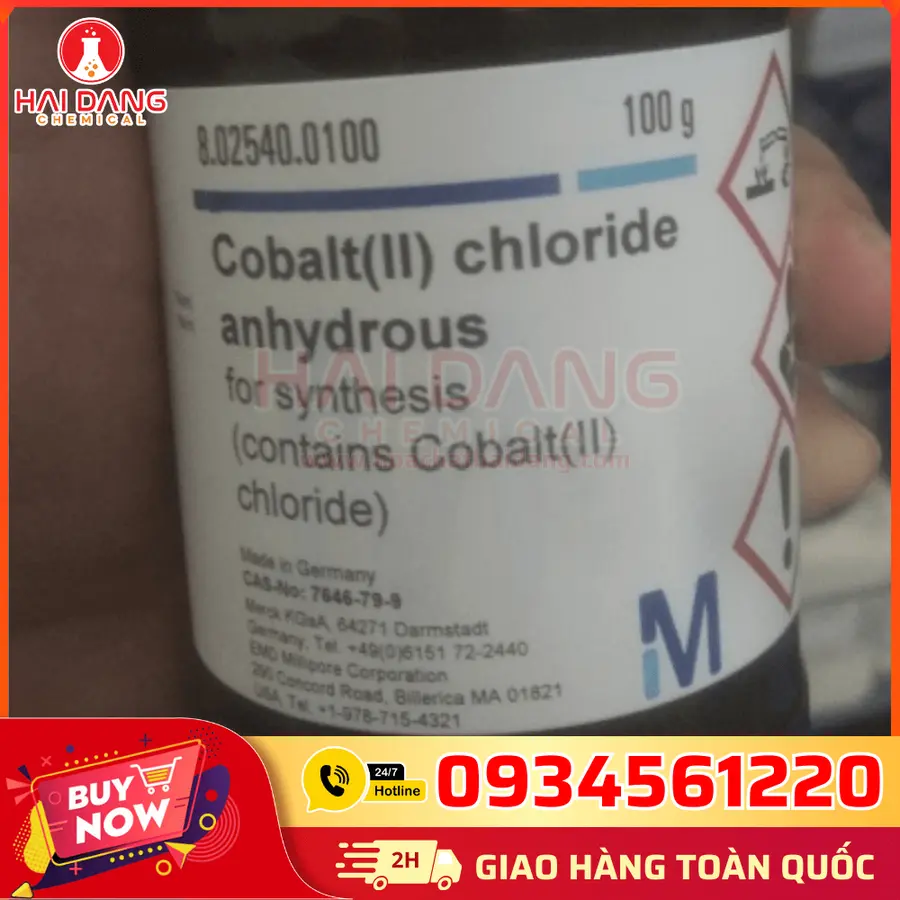 Cobalt II Chloride Anhydrous Đức Merck Lọ 100g