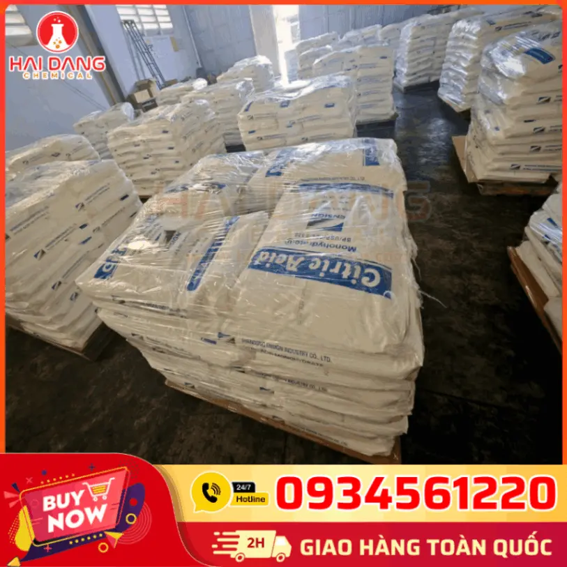 Acid Citric Anhydrous C₆H₈O₇ Trung Quốc 25kg/bao