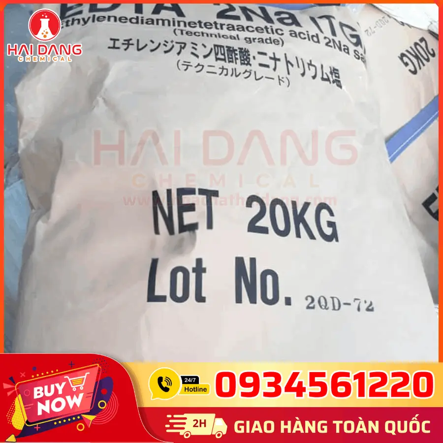 EDTA 2NA C₁₀H₁₄N₂Na₂O₈ Nhật Bản 20kg Bao