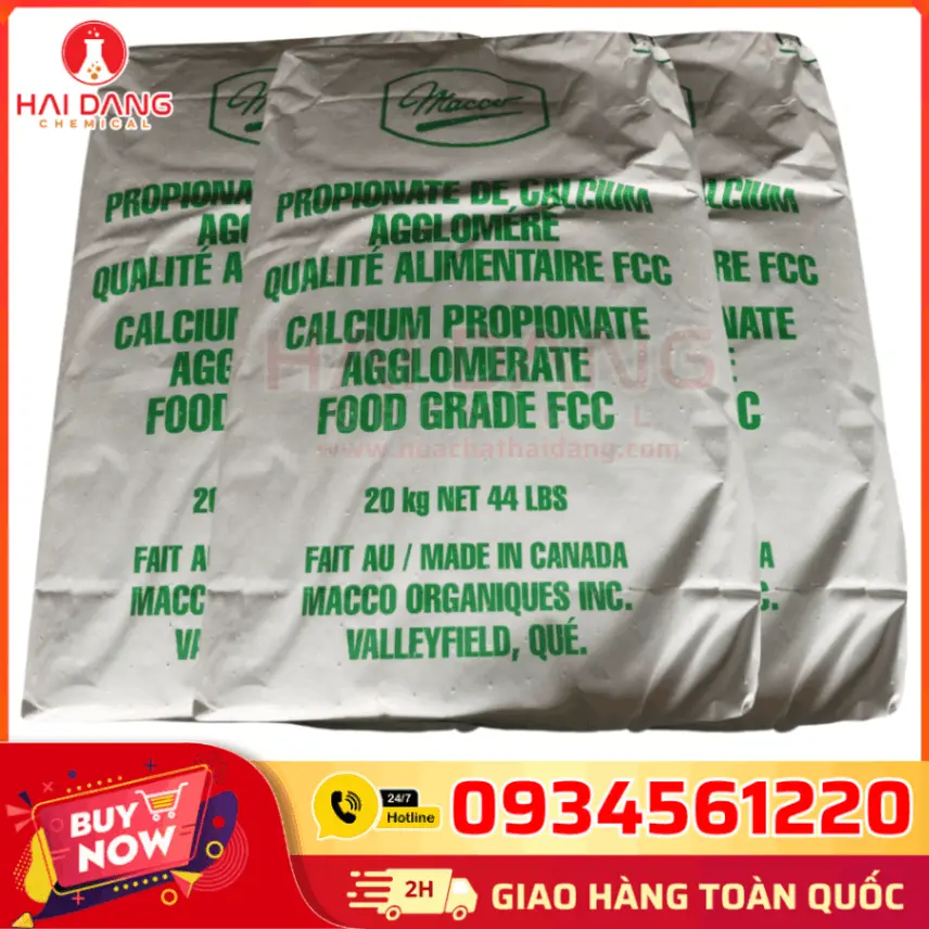 Calcium Propionate Ca(C2H5COO)2 ≥99% Canada 20kg/bao