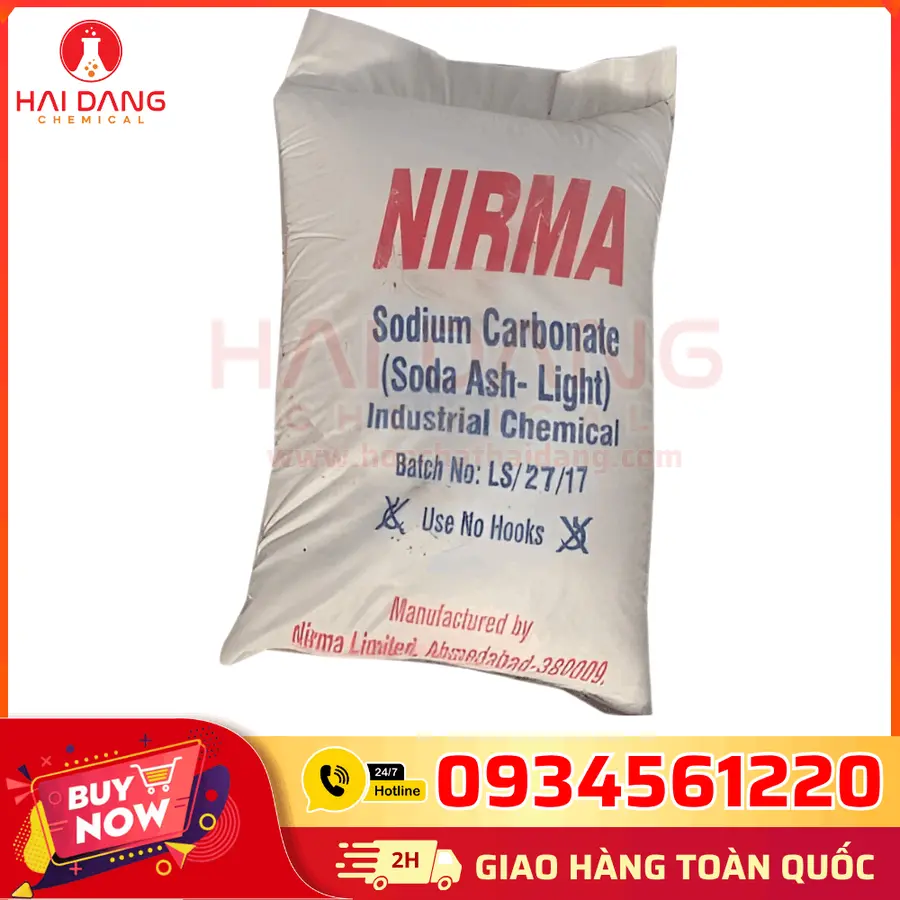 Soda Ash Light Nirma Na2CO3 99% Ấn Độ 50kg/bao