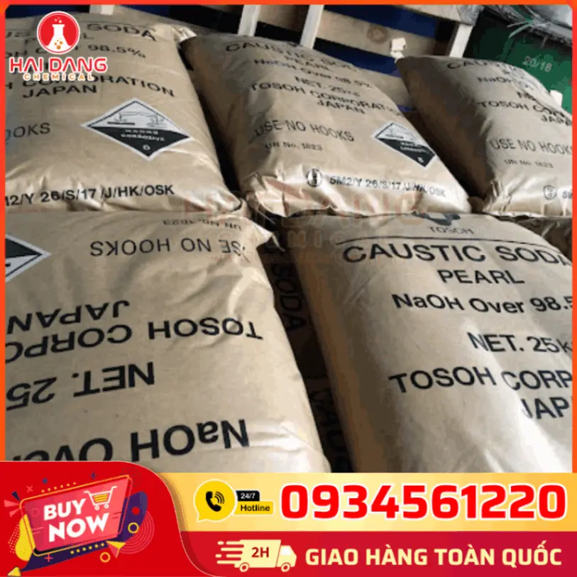 Sodium Hydroxide NaOH 99% Nhật Bản 25kg/bao