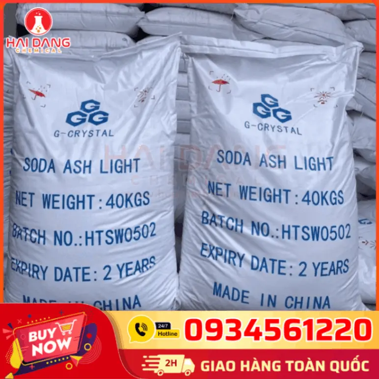 Soda Ash Light 3G 99% Na2CO3 Trung Quốc 40kg/bao
