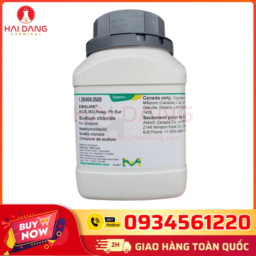 Sodium Chloride NaCl ≥99.5% Merck – Lọ 500g