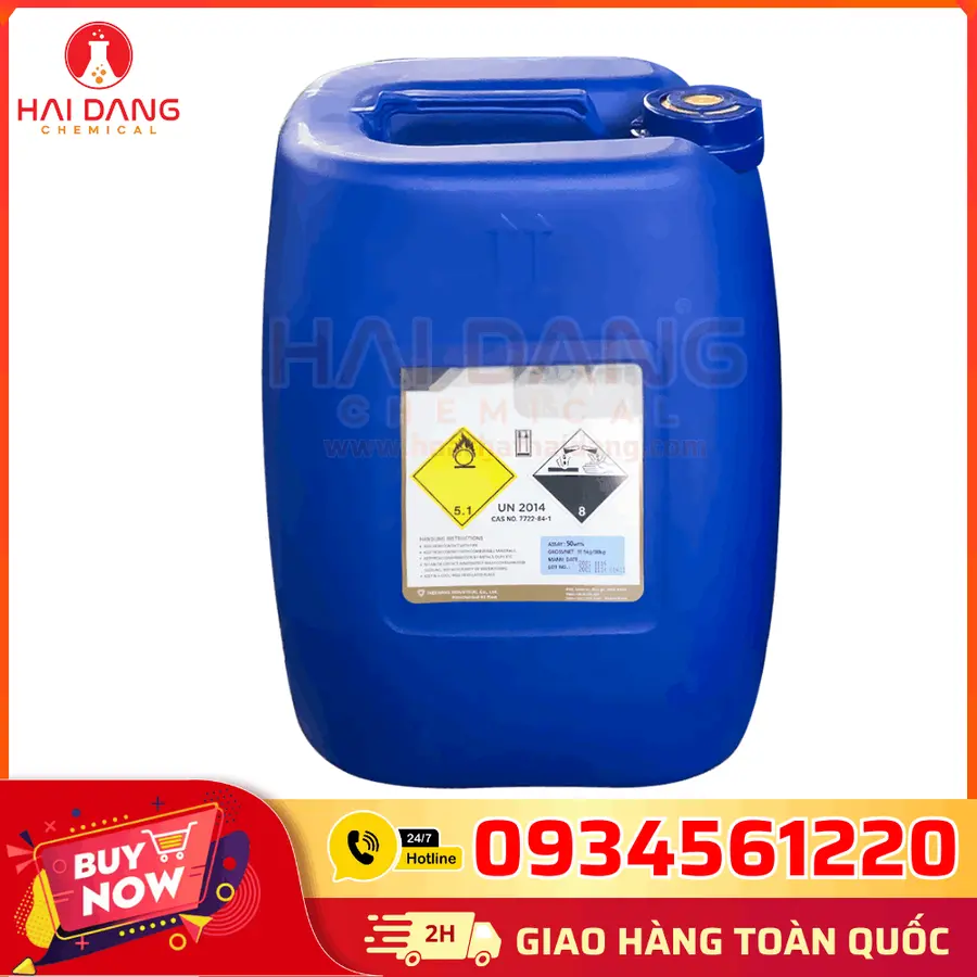 Oxy Già Hydrogen Peroxide H2O2 Hàn Quốc 30kg/can - Chất Tẩy Rửa Cho Nhà Hàng, Khách Sạn 