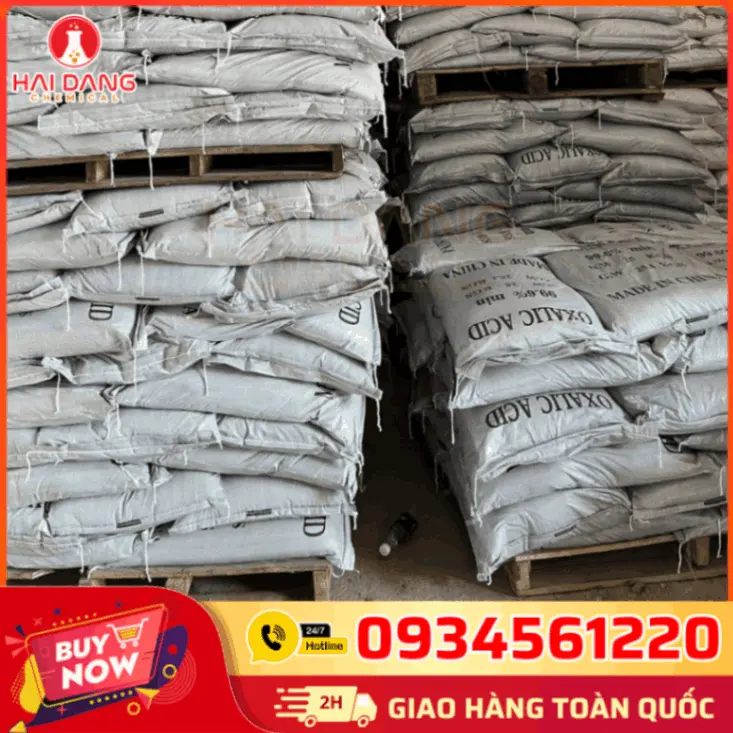 Acid Oxalic – C2H2O4 – 99% – 25kg – Trung Quốc – Hóa Chất Làm Sạch Đáy Ao, Khử Cặn Vôi Hóa