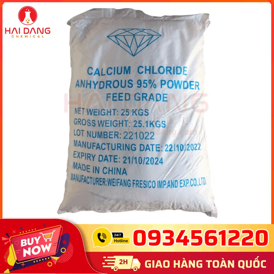 Canxi Clorua CaCl₂ 95% Trung Quốc 25kg/bao