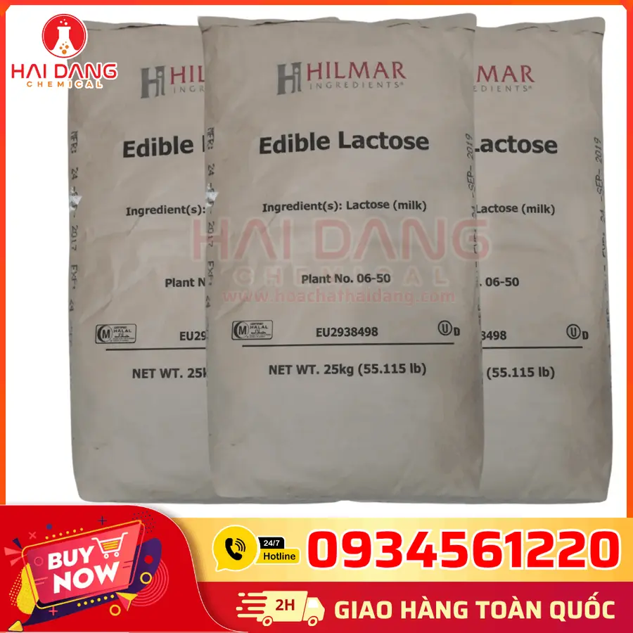 Lactose C12H22O11 ≥99% Hilmar-Mỹ 25kg/bao