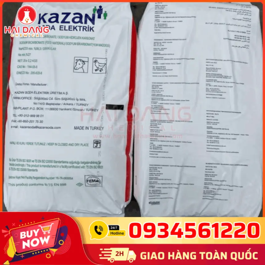Baking Soda NaHCO3 Sodium Bicarbonate Thổ Nhỹ Kỳ 25kg/bao - Chất Tẩy Rửa Cho Nhà Hàng, Khách Sạn 