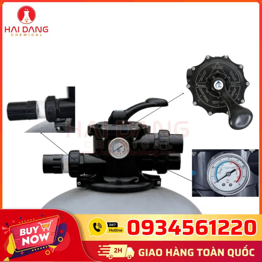 Bình Lọc Cát Emaux V1000 Sợi Thủy Tinh Siêu Bền D1000