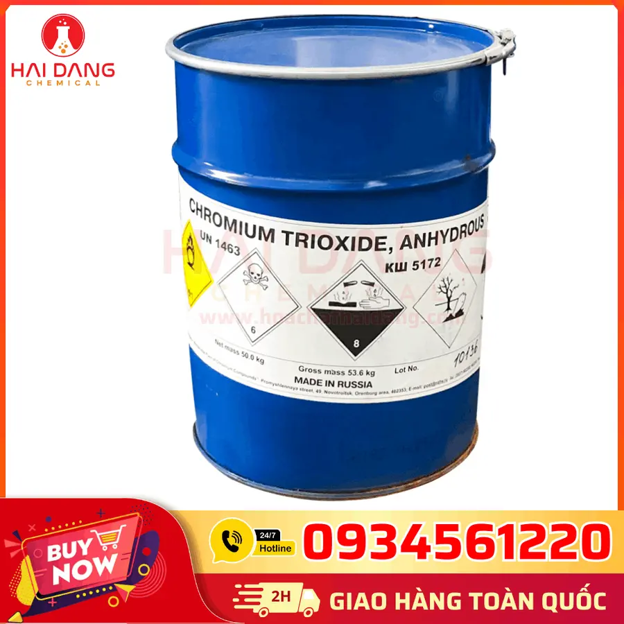 Chromium Trioxide (CrO3) 99% Nga 50kg/thùng