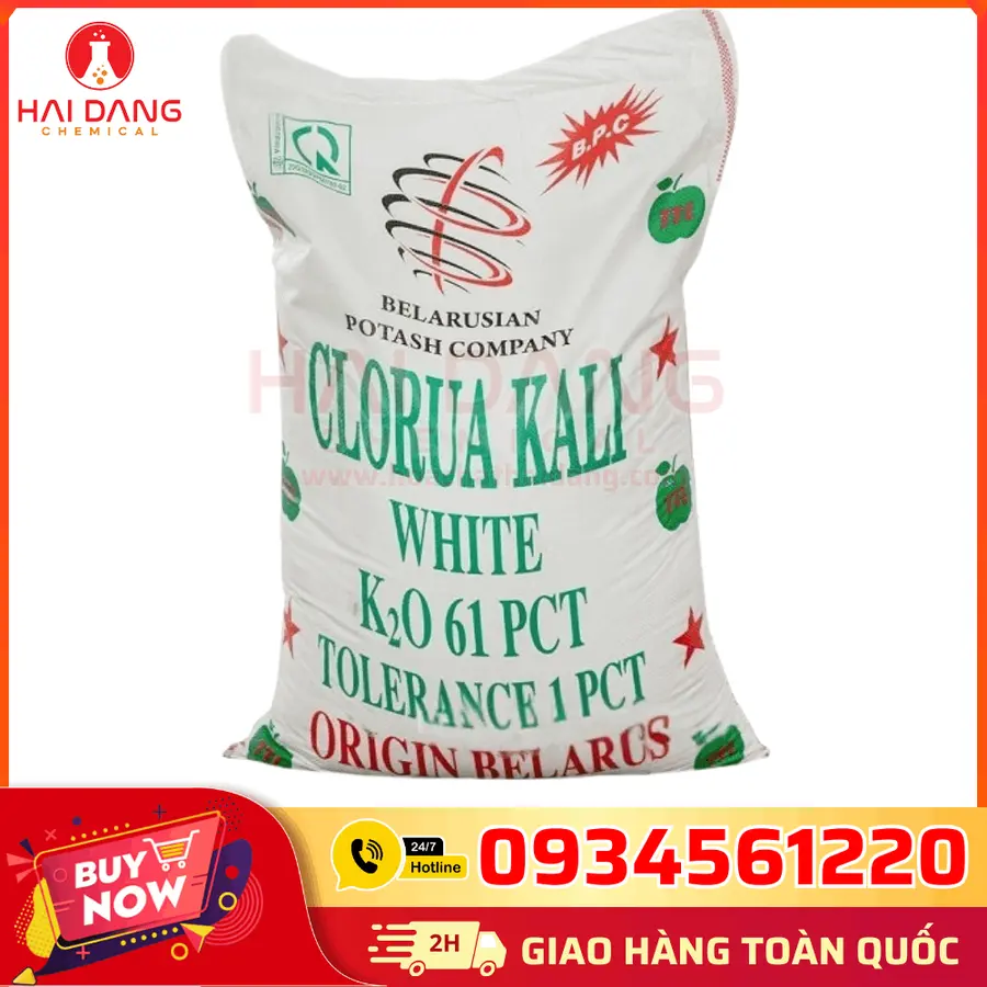 Kali Clorua KCl 99% Belarus 50kg/bao