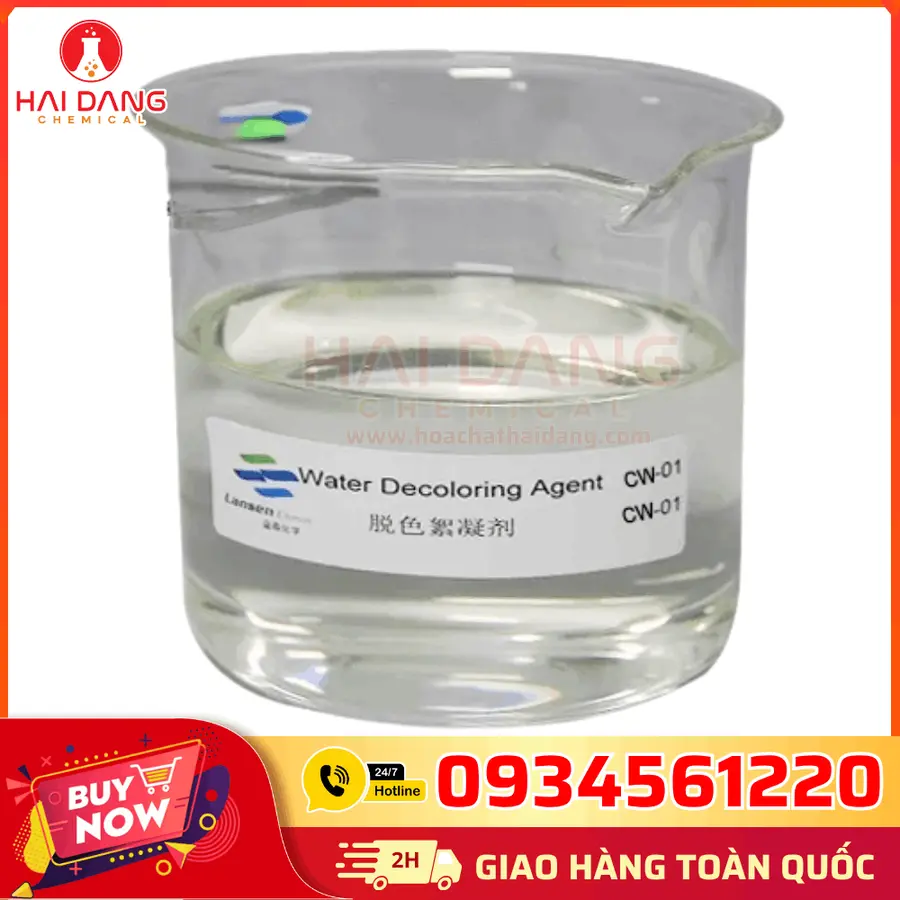 Hóa Chất Khử Màu (CW-01) | Polymer Cation | ≥50% | Trung Quốc | 25kg/can