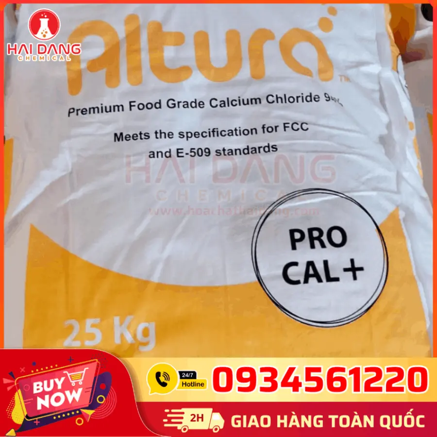 Canxi Clorua CaCl2 ≥94% Ấn Độ 25kg/bao