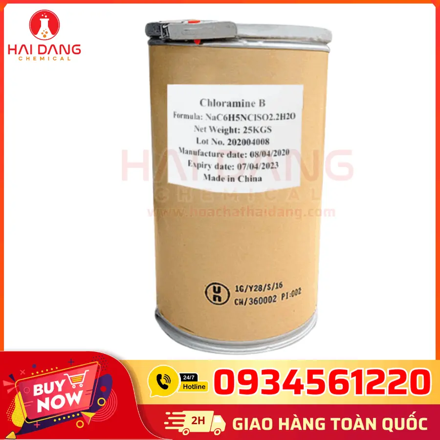 Cloramin B – C₆H₅SO₂NClNa·3H₂O – 25kg – Hóa Chất Khử Trùng, Diệt Khuẩn Nước Ao Nuôi