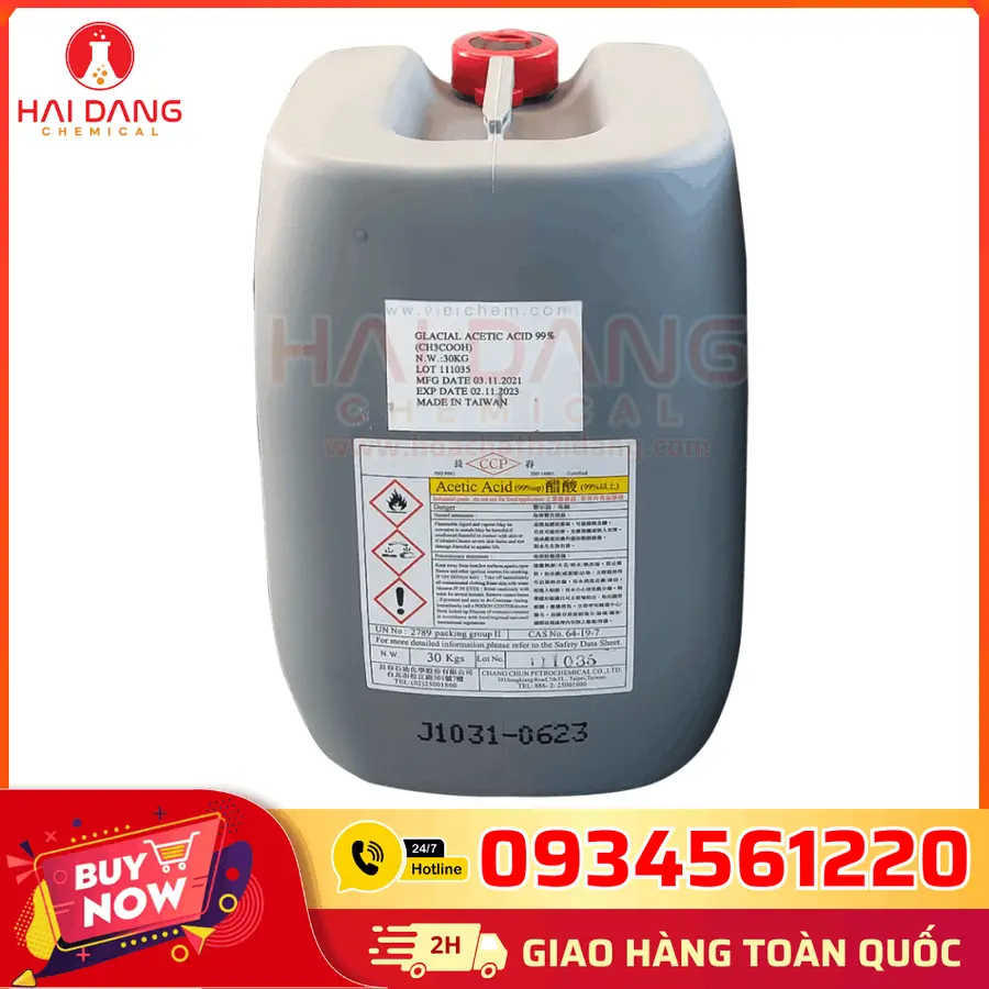 Axit Axetic (Acetic Acid) CH₃COOH 99% Đài Loan