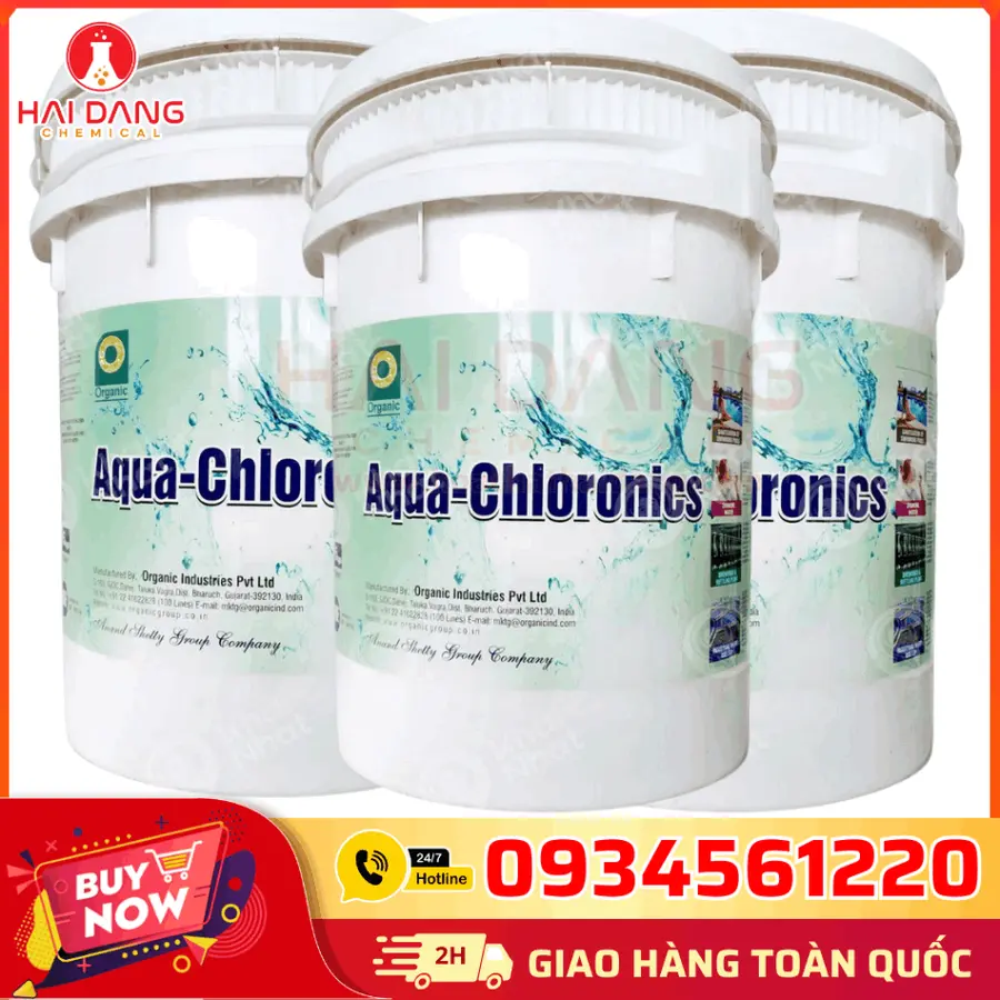 Clorin Aqua Chloronics Ca(ClO)₂ Ấn Độ 70% 45kg/thùng