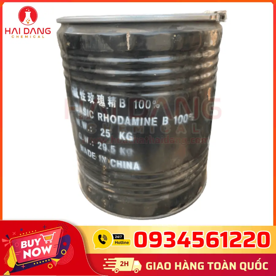 Màu Cánh Sen Rhodamin B C28H31ClN2O3 Trung Quốc 25kg/thùng