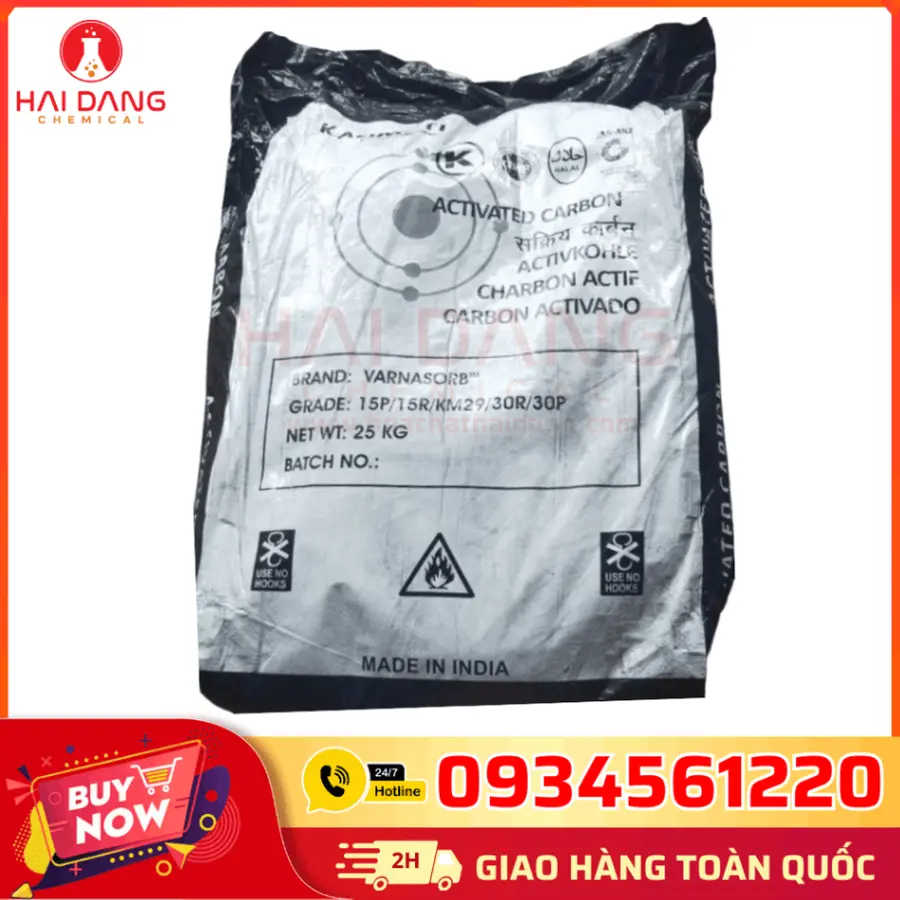Nghiệp Than Hoạt Tính Varnasorb Ấn Độ 25kg/bao