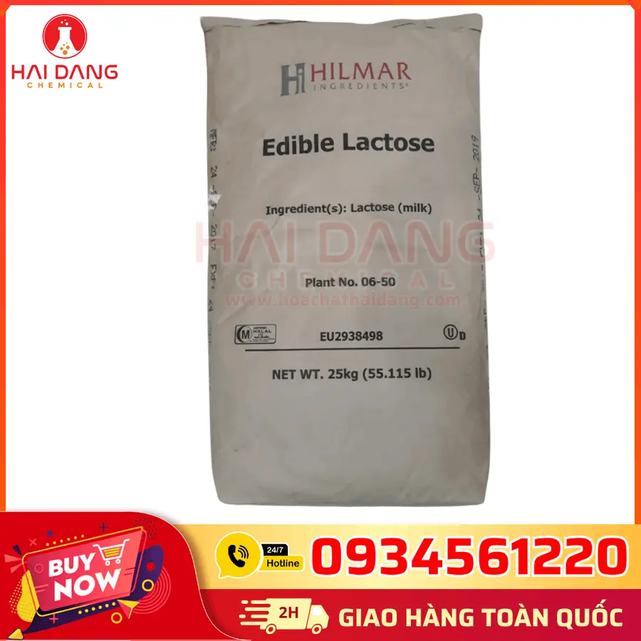 Lactose C12H22O11 ≥99% Hilmar-Mỹ 25kg/bao
