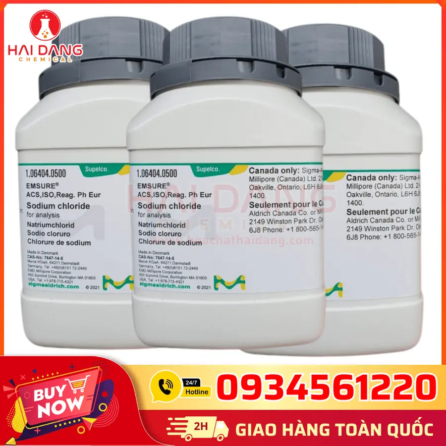 Sodium Chloride NaCl ≥99.5% Merck – Lọ 500g