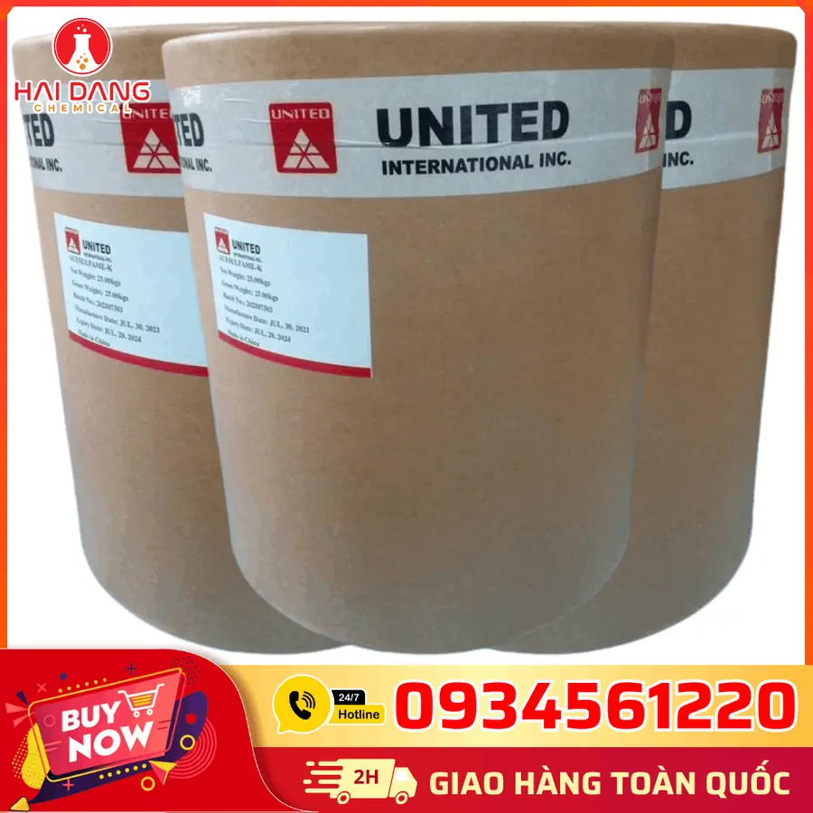 Acesulfame K C4H4KNO4S ≥99% TQ 25kg/thùng
