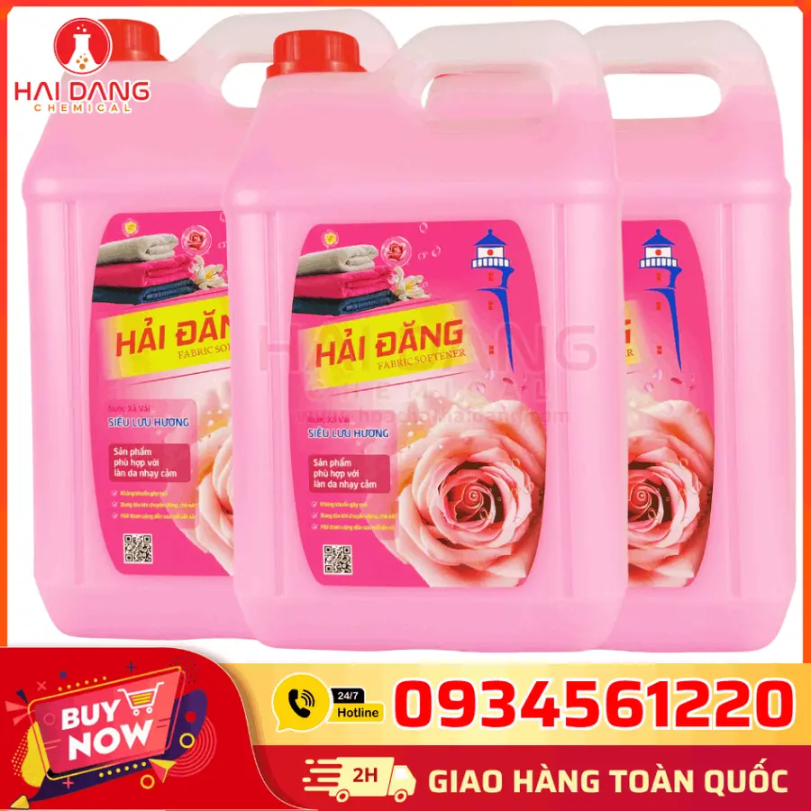 Nước Xả Vải Hải Đăng Hương Hoa Hồng Việt Nam 10lít/can