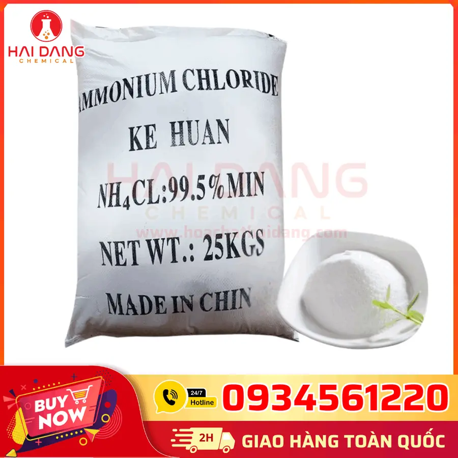 Amonium Chloride NH₄Cl 99.5% Trung Quốc 25kg/bao Muối Lạnh