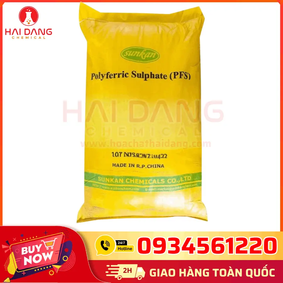 Polymeferric Sulphate Trung Quốc 25kg/bao