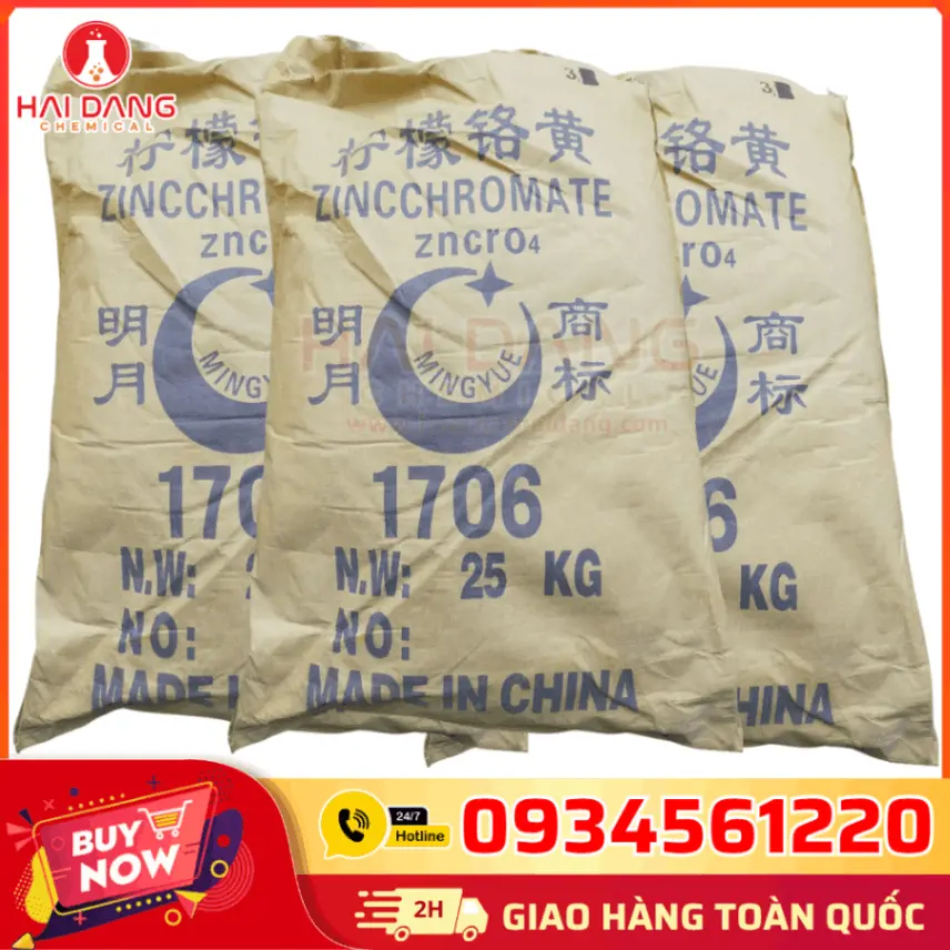 Kẽm Cromat ZnCrO₄ Trung Quốc 25kg/bao