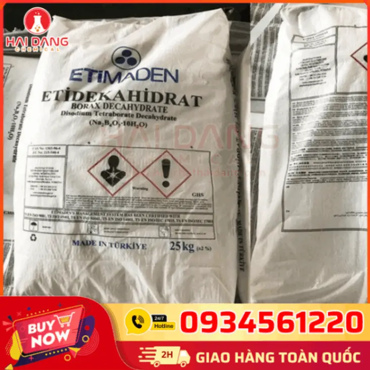 Hàn The Na2B4O7.5H2O Thổ Nhĩ Kỳ 25kg/bao