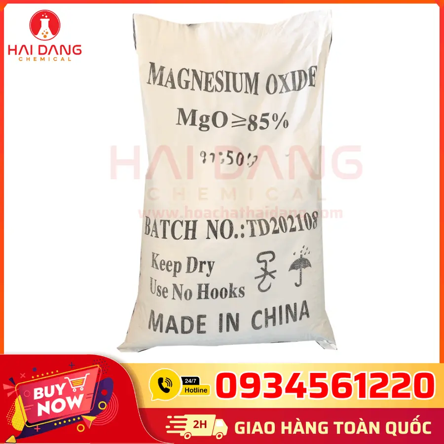 Magnesium Oxide MgO 85% 50kg/bao Trung Quốc