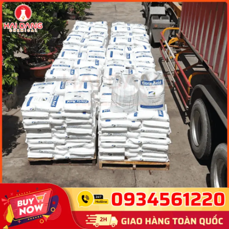 Acid Citric Anhydrous C₆H₈O₇ Trung Quốc 25kg/bao