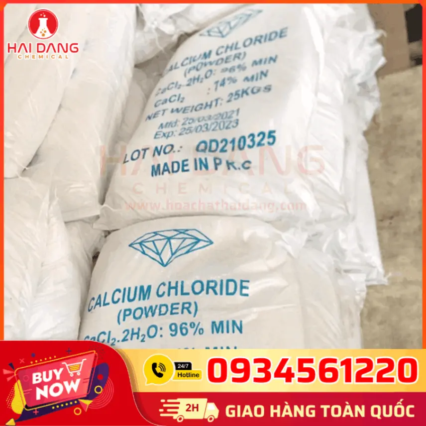 Canxi Clorua CaCl₂ 95% Trung Quốc 25kg/bao