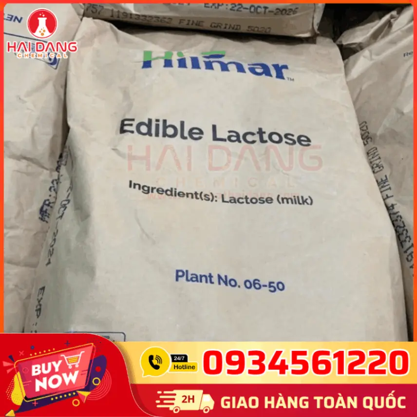 Lactose C12H22O11 ≥99% Hilmar-Mỹ 25kg/bao