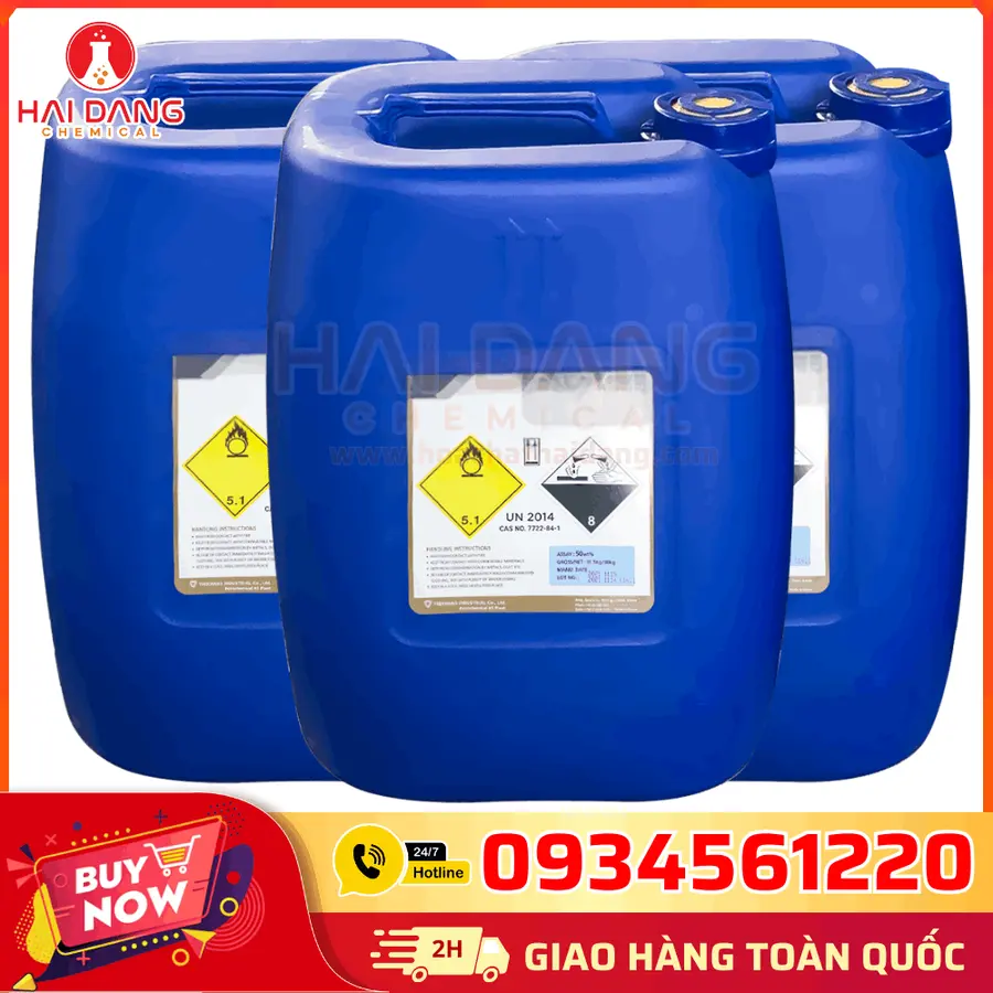 Oxy Già Hydrogen Peroxide H2O2 Hàn Quốc 30kg/can - Chất Tẩy Rửa Cho Nhà Hàng, Khách Sạn 