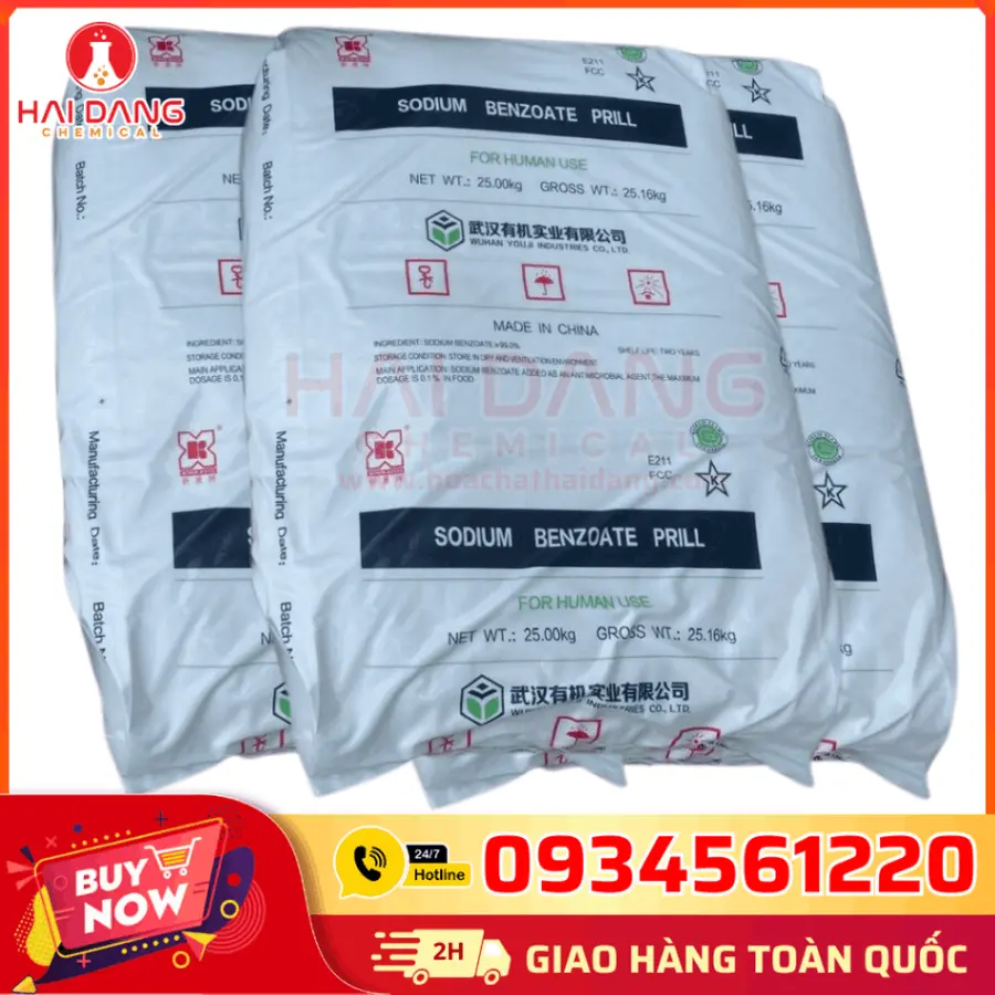 Sodium Benzoate C₇H₅NaO₂ ≥99% Trung Quốc 25kg/bao