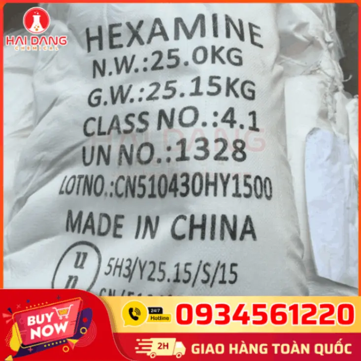 Hexamine C₆H₁₂N₄ 99% Trung Quốc 25kg/bao