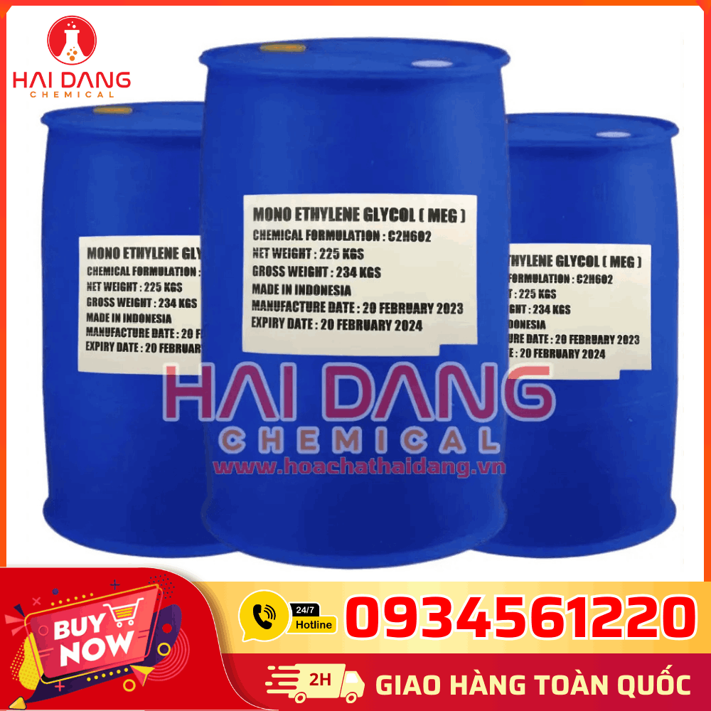 EG C₂H₆O₂ – Dung Môi Pha Sơn Công Nghiệp, COA MSDS Đầy Đủ