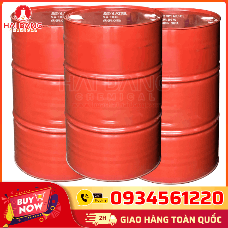 Phuy 190kg Methyl Acetate – Hóa Chất Công Nghiệp Cho Sơn, Keo, Nhựa, Cao Su