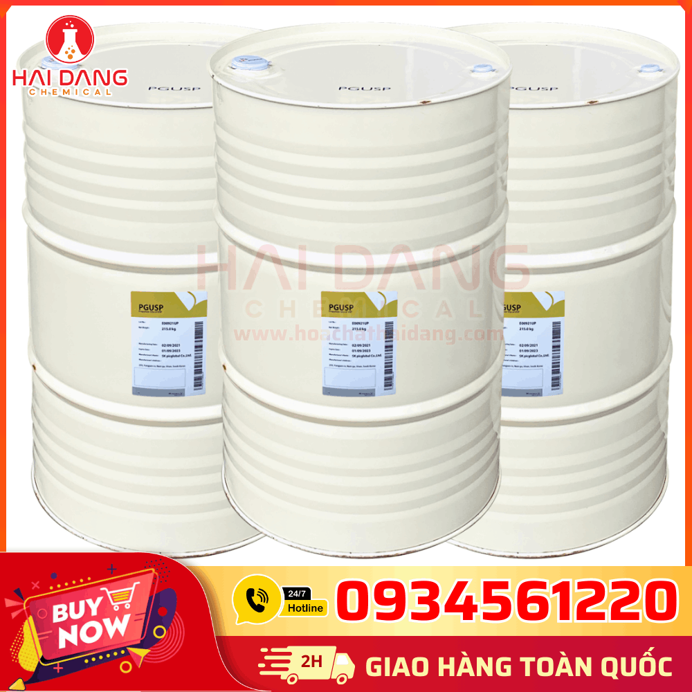 Dung Môi Propylene Glycol PG – Hóa Chất Công Nghiệp Cho Sơn, Keo, Nhựa, Cao Su, Mực In