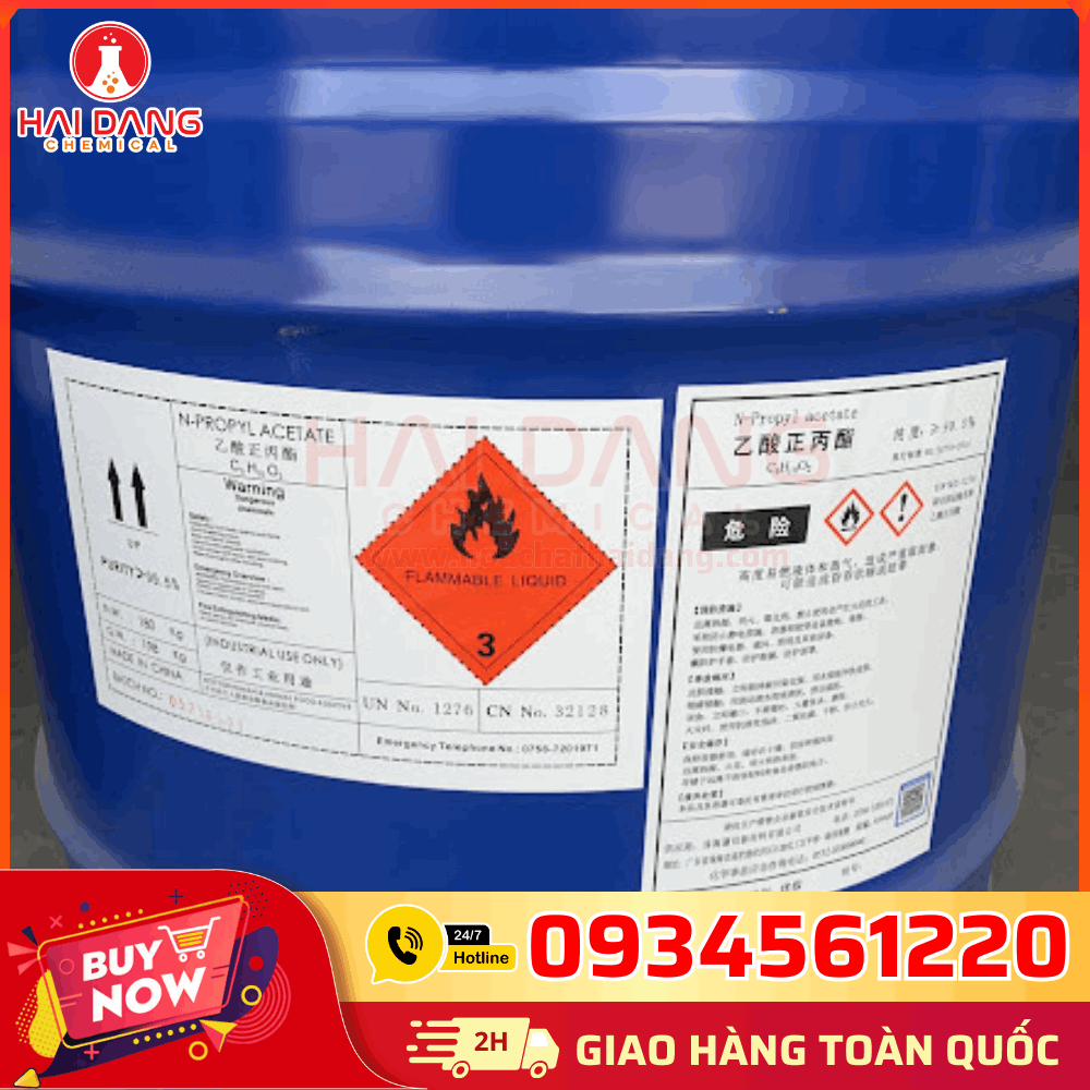 Propyl Acetate C₅H₁₀O₂ 99.5% Đài Loan – Dung Môi Tẩy Rửa Mực In, Dầu Mỡ, Nhựa Bám