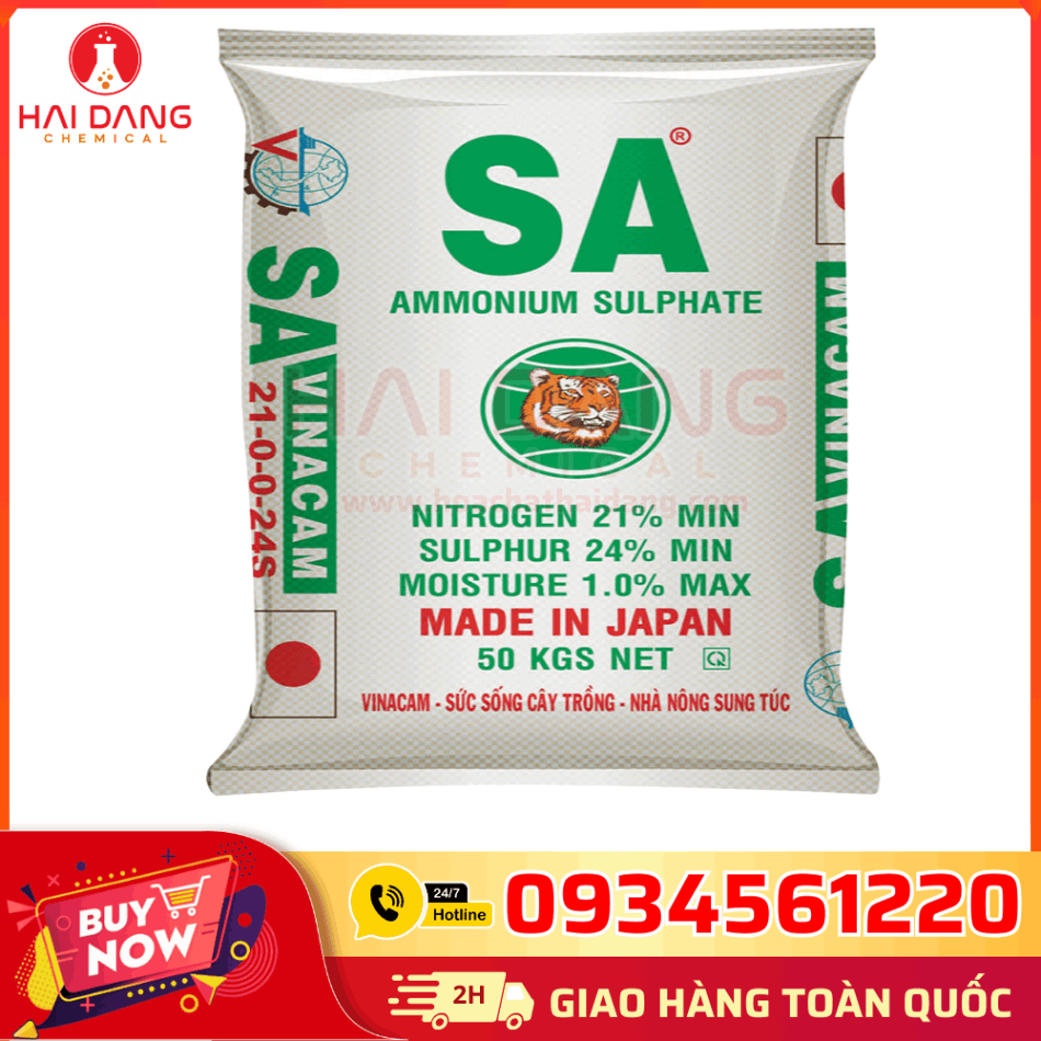 Ammonium Sulfate (NH₄)₂SO₄ Nhật Bản 50kg/bao – Hóa Chất Hải Đăng