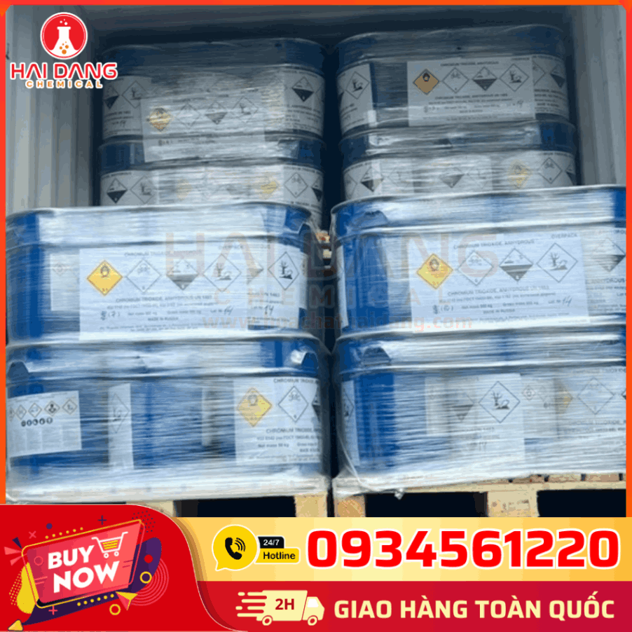 Chromium Trioxide (CrO₃) – Nga Chính Hãng Thùng 50kg Chuẩn COA, MSDS