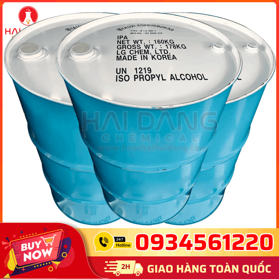 IPA Hàn Quốc 160kg/Phuy – Dung Môi Công Nghiệp, Mỹ Phẩm, Tẩy Rửa